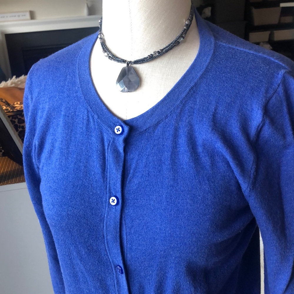 Long cardigan royal blue
